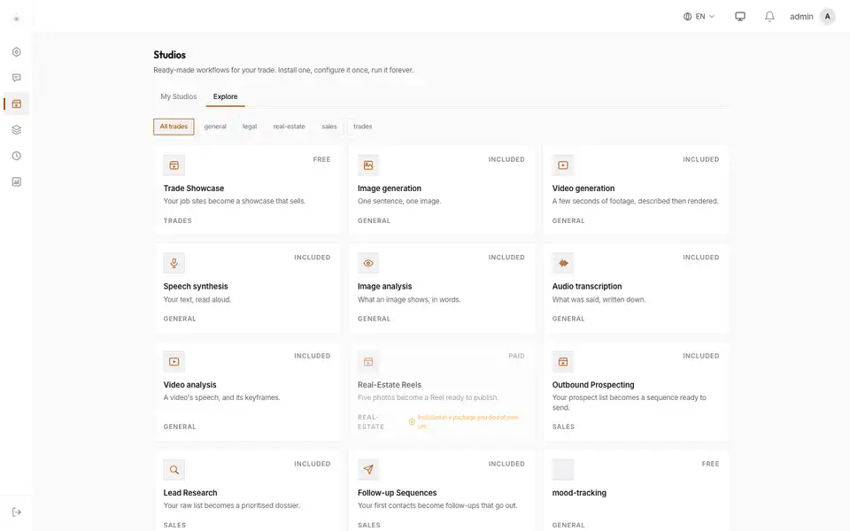 The Studios catalogue of the Orazaka workspace